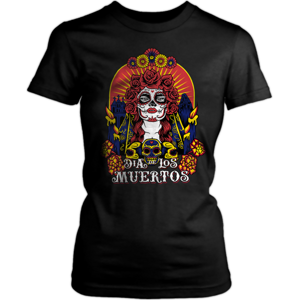 Day of the dead shirt, dia de muertos - woman los India